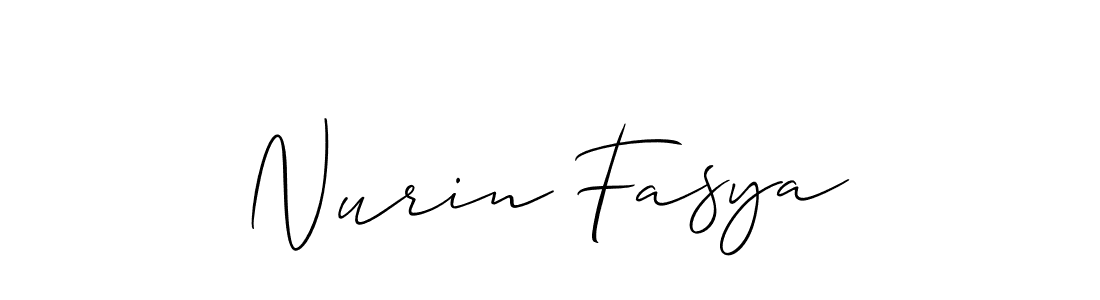 Similarly Allison_Script is the best handwritten signature design. Signature creator online .You can use it as an online autograph creator for name Nurin Fasya. Nurin Fasya signature style 2 images and pictures png