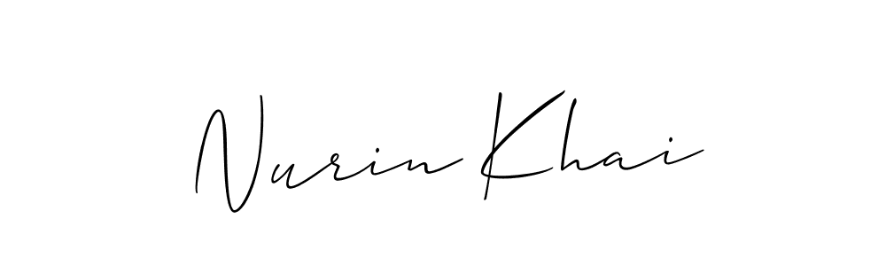 How to make Nurin Khai name signature. Use Allison_Script style for creating short signs online. This is the latest handwritten sign. Nurin Khai signature style 2 images and pictures png
