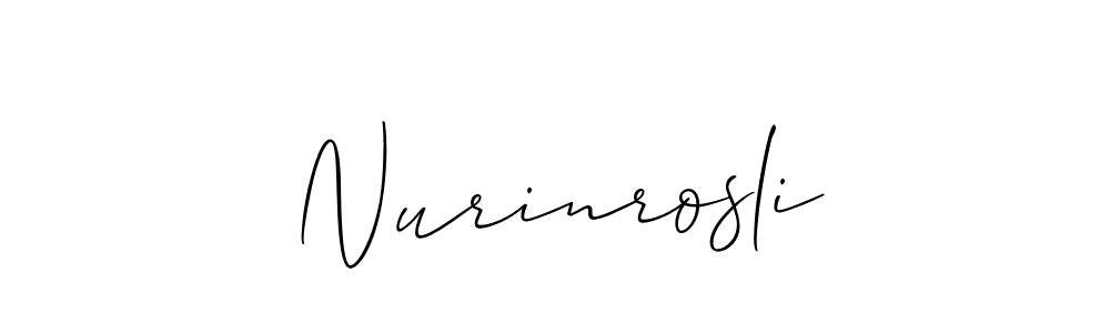 This is the best signature style for the Nurinrosli name. Also you like these signature font (Allison_Script). Mix name signature. Nurinrosli signature style 2 images and pictures png