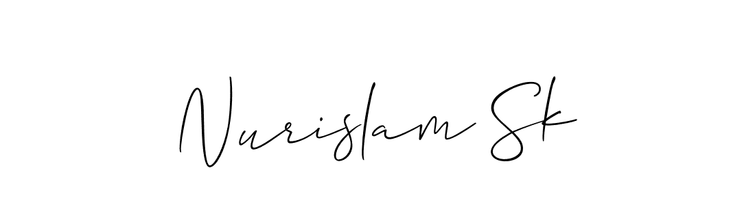 The best way (Allison_Script) to make a short signature is to pick only two or three words in your name. The name Nurislam Sk include a total of six letters. For converting this name. Nurislam Sk signature style 2 images and pictures png