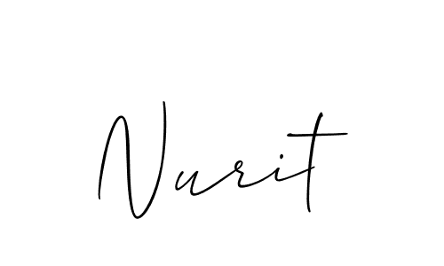 Use a signature maker to create a handwritten signature online. With this signature software, you can design (Allison_Script) your own signature for name Nurit. Nurit signature style 2 images and pictures png