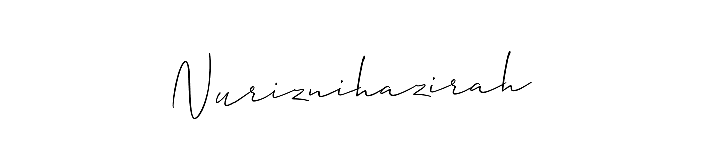 Best and Professional Signature Style for Nuriznihazirah. Allison_Script Best Signature Style Collection. Nuriznihazirah signature style 2 images and pictures png