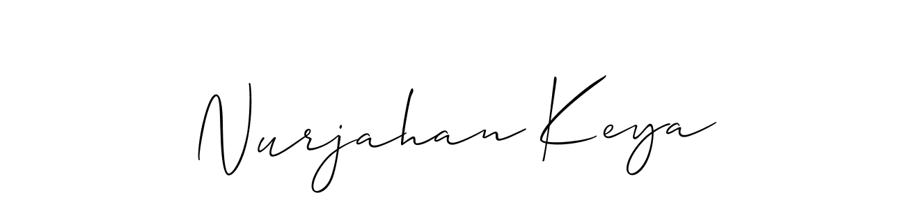 How to make Nurjahan Keya signature? Allison_Script is a professional autograph style. Create handwritten signature for Nurjahan Keya name. Nurjahan Keya signature style 2 images and pictures png
