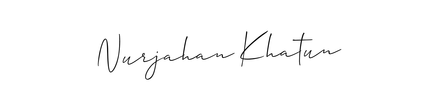 It looks lik you need a new signature style for name Nurjahan Khatun. Design unique handwritten (Allison_Script) signature with our free signature maker in just a few clicks. Nurjahan Khatun signature style 2 images and pictures png