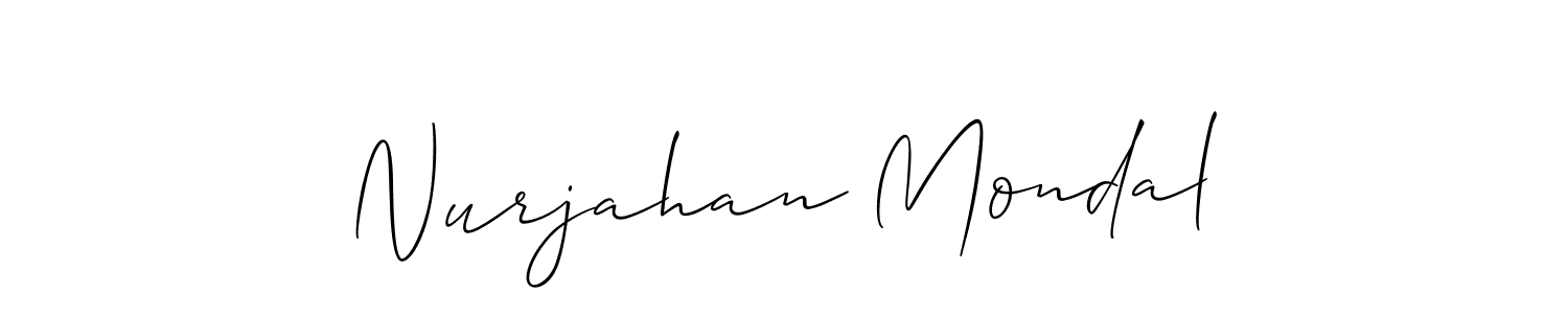 Use a signature maker to create a handwritten signature online. With this signature software, you can design (Allison_Script) your own signature for name Nurjahan Mondal. Nurjahan Mondal signature style 2 images and pictures png