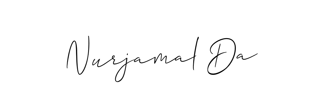 This is the best signature style for the Nurjamal Da name. Also you like these signature font (Allison_Script). Mix name signature. Nurjamal Da signature style 2 images and pictures png