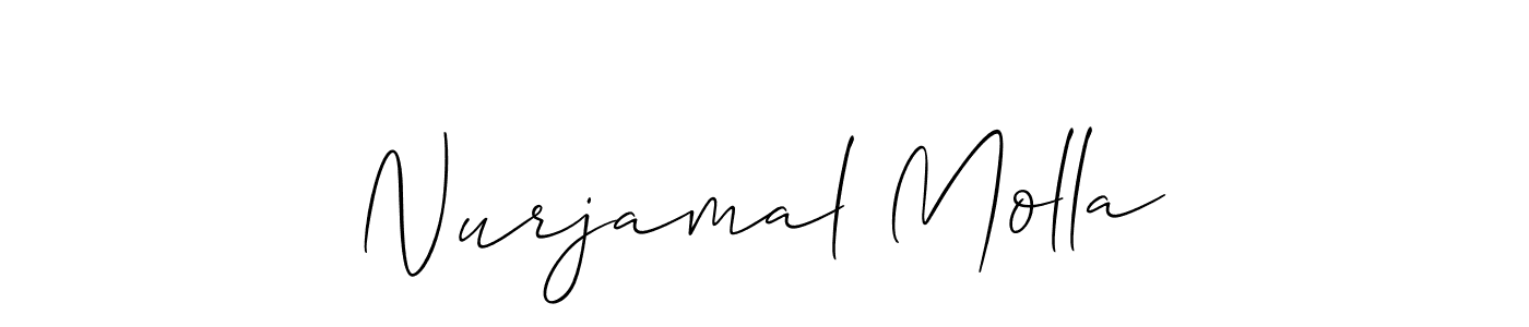 How to make Nurjamal Molla name signature. Use Allison_Script style for creating short signs online. This is the latest handwritten sign. Nurjamal Molla signature style 2 images and pictures png