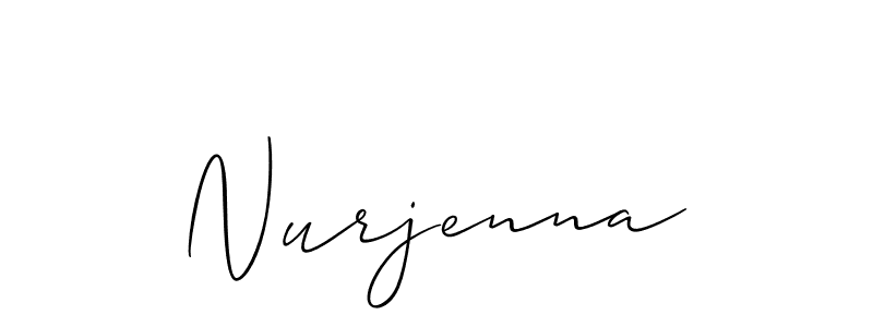 Similarly Allison_Script is the best handwritten signature design. Signature creator online .You can use it as an online autograph creator for name Nurjenna. Nurjenna signature style 2 images and pictures png