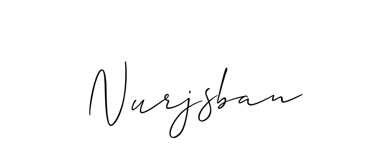 Make a beautiful signature design for name Nurjsban. With this signature (Allison_Script) style, you can create a handwritten signature for free. Nurjsban signature style 2 images and pictures png
