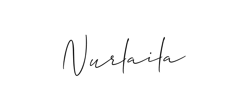 Use a signature maker to create a handwritten signature online. With this signature software, you can design (Allison_Script) your own signature for name Nurlaila. Nurlaila signature style 2 images and pictures png