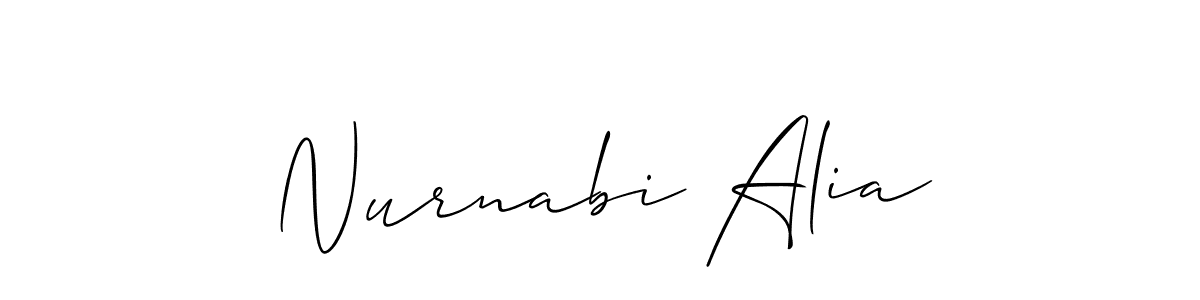 Make a short Nurnabi Alia signature style. Manage your documents anywhere anytime using Allison_Script. Create and add eSignatures, submit forms, share and send files easily. Nurnabi Alia signature style 2 images and pictures png