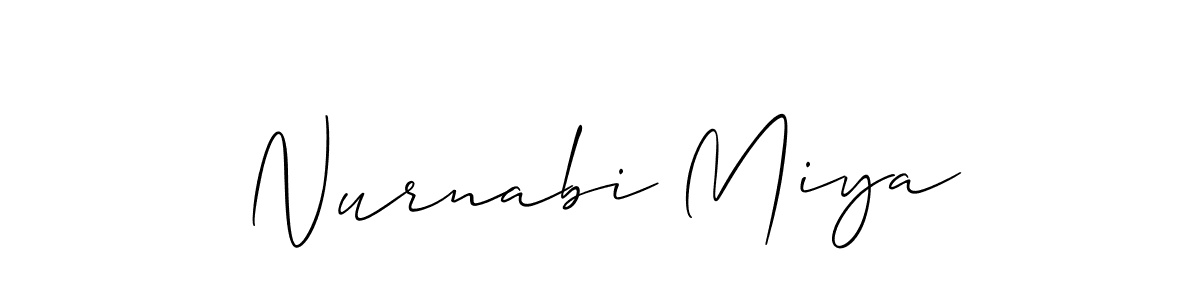 It looks lik you need a new signature style for name Nurnabi Miya. Design unique handwritten (Allison_Script) signature with our free signature maker in just a few clicks. Nurnabi Miya signature style 2 images and pictures png