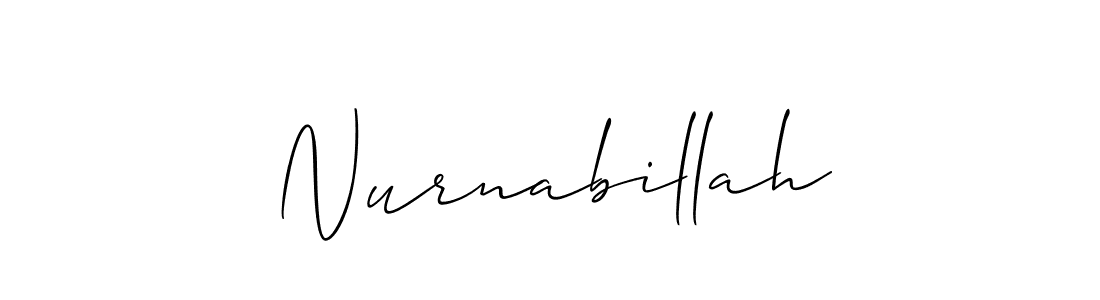 Create a beautiful signature design for name Nurnabillah. With this signature (Allison_Script) fonts, you can make a handwritten signature for free. Nurnabillah signature style 2 images and pictures png