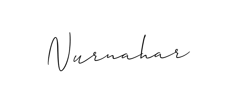 Make a beautiful signature design for name Nurnahar. With this signature (Allison_Script) style, you can create a handwritten signature for free. Nurnahar signature style 2 images and pictures png