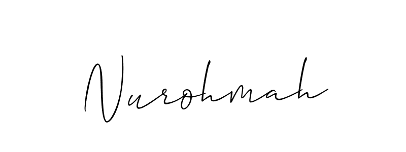 How to make Nurohmah name signature. Use Allison_Script style for creating short signs online. This is the latest handwritten sign. Nurohmah signature style 2 images and pictures png