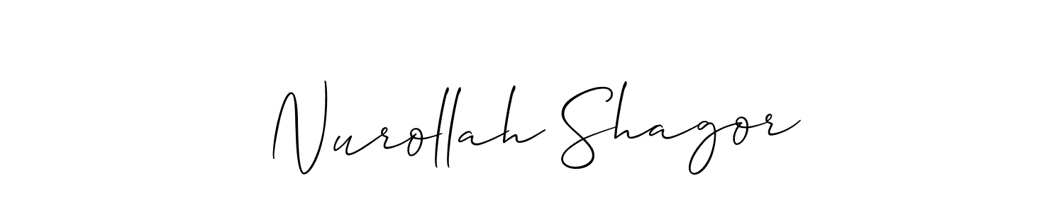 Also You can easily find your signature by using the search form. We will create Nurollah Shagor name handwritten signature images for you free of cost using Allison_Script sign style. Nurollah Shagor signature style 2 images and pictures png