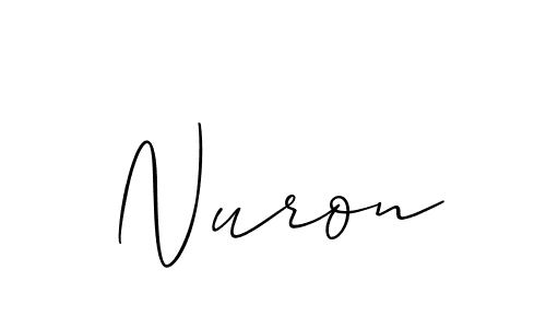 Make a beautiful signature design for name Nuron. With this signature (Allison_Script) style, you can create a handwritten signature for free. Nuron signature style 2 images and pictures png