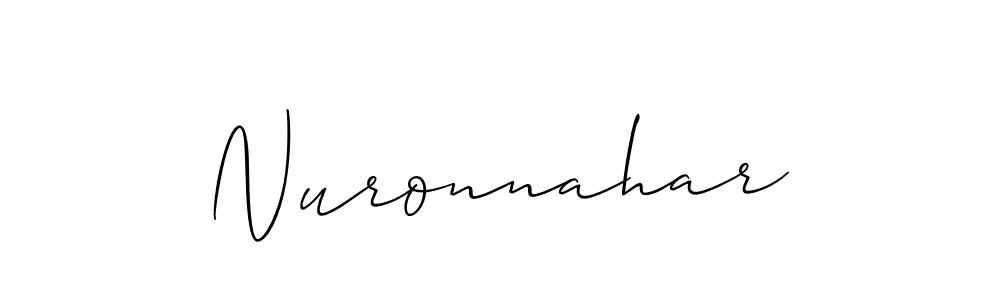 How to make Nuronnahar signature? Allison_Script is a professional autograph style. Create handwritten signature for Nuronnahar name. Nuronnahar signature style 2 images and pictures png