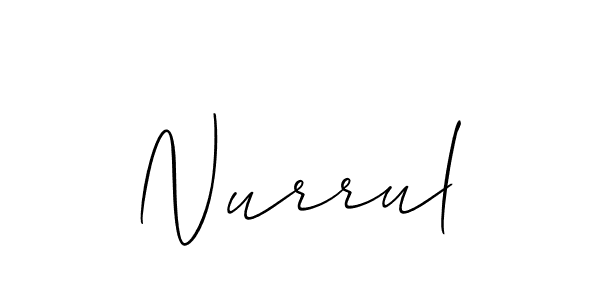 Design your own signature with our free online signature maker. With this signature software, you can create a handwritten (Allison_Script) signature for name Nurrul. Nurrul signature style 2 images and pictures png