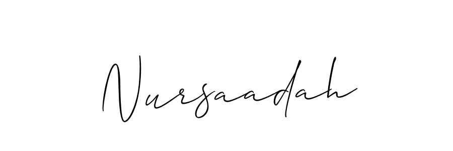 Once you've used our free online signature maker to create your best signature Allison_Script style, it's time to enjoy all of the benefits that Nursaadah name signing documents. Nursaadah signature style 2 images and pictures png