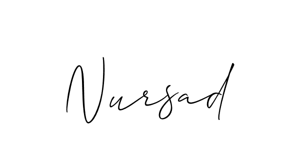 It looks lik you need a new signature style for name Nursad. Design unique handwritten (Allison_Script) signature with our free signature maker in just a few clicks. Nursad signature style 2 images and pictures png