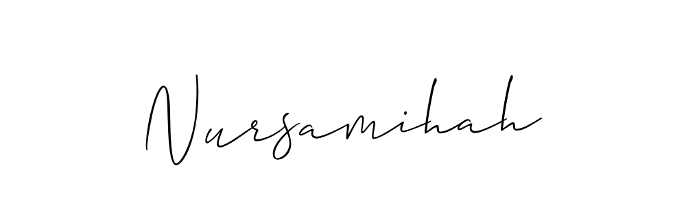 You should practise on your own different ways (Allison_Script) to write your name (Nursamihah) in signature. don't let someone else do it for you. Nursamihah signature style 2 images and pictures png