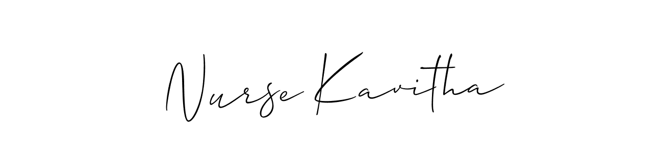 How to make Nurse Kavitha name signature. Use Allison_Script style for creating short signs online. This is the latest handwritten sign. Nurse Kavitha signature style 2 images and pictures png