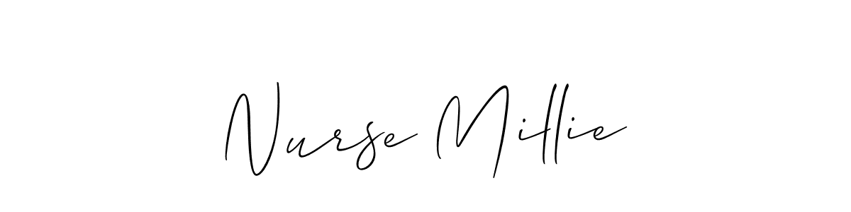 Allison_Script is a professional signature style that is perfect for those who want to add a touch of class to their signature. It is also a great choice for those who want to make their signature more unique. Get Nurse Millie name to fancy signature for free. Nurse Millie signature style 2 images and pictures png