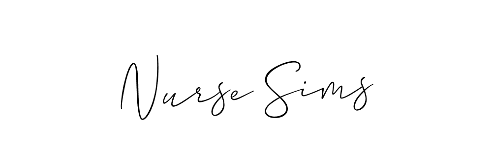 How to make Nurse Sims signature? Allison_Script is a professional autograph style. Create handwritten signature for Nurse Sims name. Nurse Sims signature style 2 images and pictures png