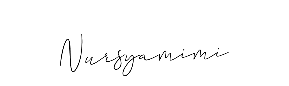 Also we have Nursyamimi name is the best signature style. Create professional handwritten signature collection using Allison_Script autograph style. Nursyamimi signature style 2 images and pictures png