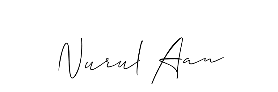 This is the best signature style for the Nurul Aan name. Also you like these signature font (Allison_Script). Mix name signature. Nurul Aan signature style 2 images and pictures png