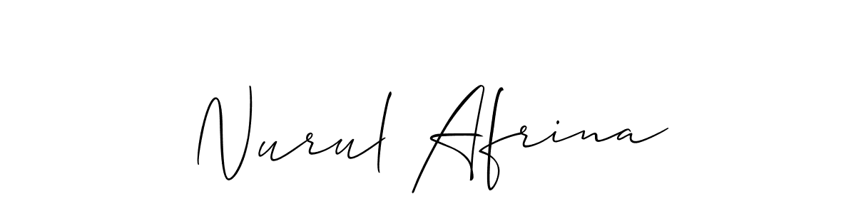 Make a beautiful signature design for name Nurul Afrina. With this signature (Allison_Script) style, you can create a handwritten signature for free. Nurul Afrina signature style 2 images and pictures png