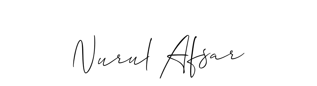 Make a beautiful signature design for name Nurul Afsar. With this signature (Allison_Script) style, you can create a handwritten signature for free. Nurul Afsar signature style 2 images and pictures png