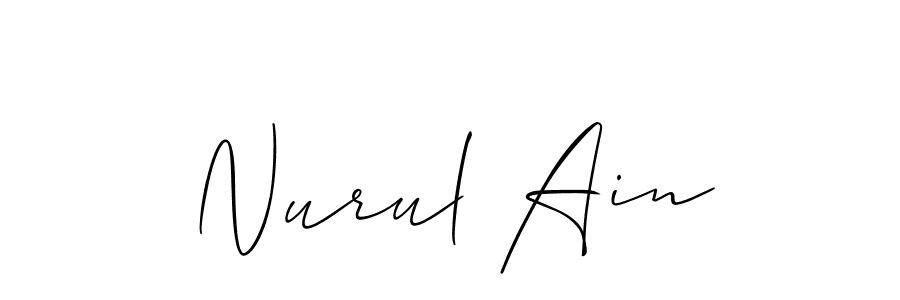 Create a beautiful signature design for name Nurul Ain. With this signature (Allison_Script) fonts, you can make a handwritten signature for free. Nurul Ain signature style 2 images and pictures png