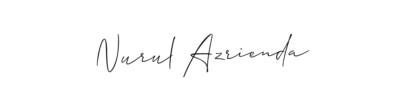 Also we have Nurul Azrienda name is the best signature style. Create professional handwritten signature collection using Allison_Script autograph style. Nurul Azrienda signature style 2 images and pictures png