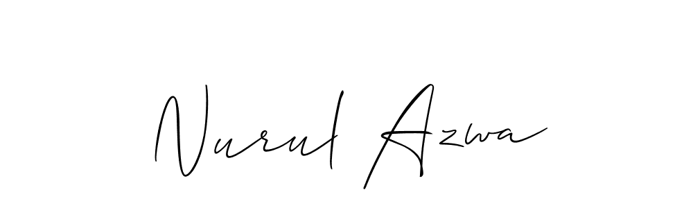 Create a beautiful signature design for name Nurul Azwa. With this signature (Allison_Script) fonts, you can make a handwritten signature for free. Nurul Azwa signature style 2 images and pictures png