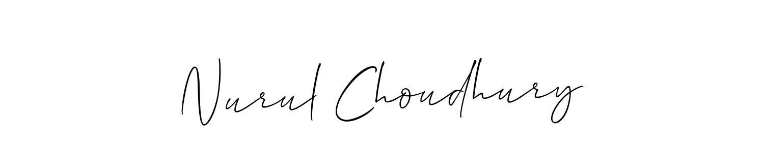 Use a signature maker to create a handwritten signature online. With this signature software, you can design (Allison_Script) your own signature for name Nurul Choudhury. Nurul Choudhury signature style 2 images and pictures png