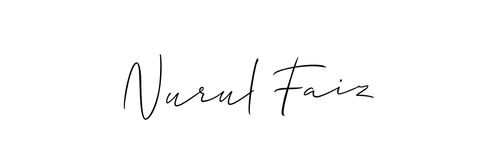 Create a beautiful signature design for name Nurul Faiz. With this signature (Allison_Script) fonts, you can make a handwritten signature for free. Nurul Faiz signature style 2 images and pictures png