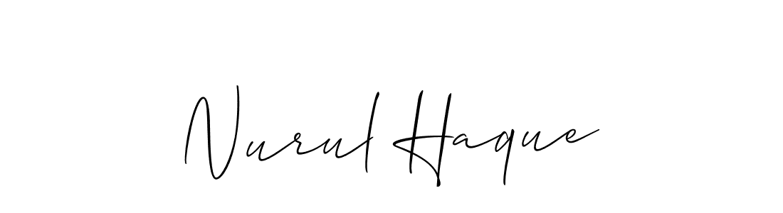 How to make Nurul Haque name signature. Use Allison_Script style for creating short signs online. This is the latest handwritten sign. Nurul Haque signature style 2 images and pictures png