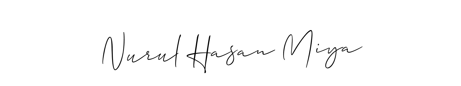 Allison_Script is a professional signature style that is perfect for those who want to add a touch of class to their signature. It is also a great choice for those who want to make their signature more unique. Get Nurul Hasan Miya name to fancy signature for free. Nurul Hasan Miya signature style 2 images and pictures png