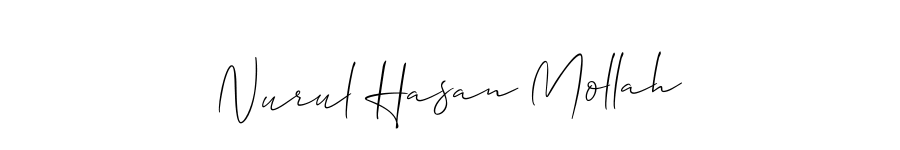 Create a beautiful signature design for name Nurul Hasan Mollah. With this signature (Allison_Script) fonts, you can make a handwritten signature for free. Nurul Hasan Mollah signature style 2 images and pictures png