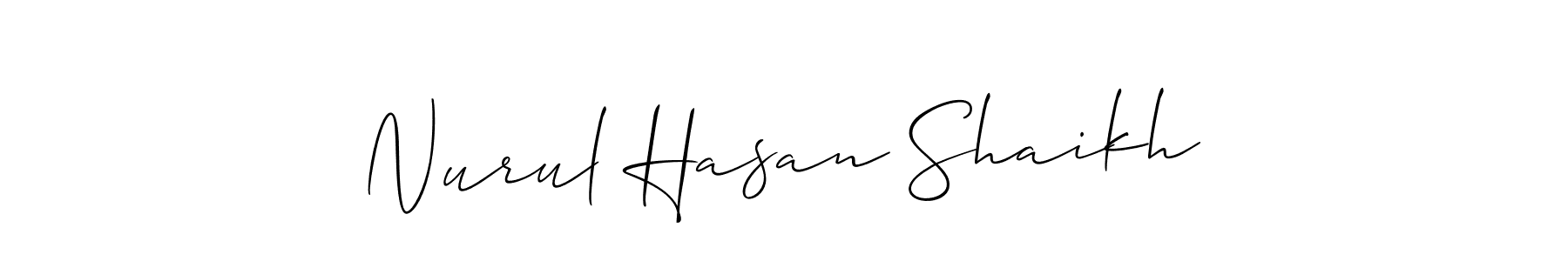 Similarly Allison_Script is the best handwritten signature design. Signature creator online .You can use it as an online autograph creator for name Nurul Hasan Shaikh. Nurul Hasan Shaikh signature style 2 images and pictures png