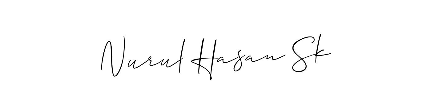 You should practise on your own different ways (Allison_Script) to write your name (Nurul Hasan Sk) in signature. don't let someone else do it for you. Nurul Hasan Sk signature style 2 images and pictures png