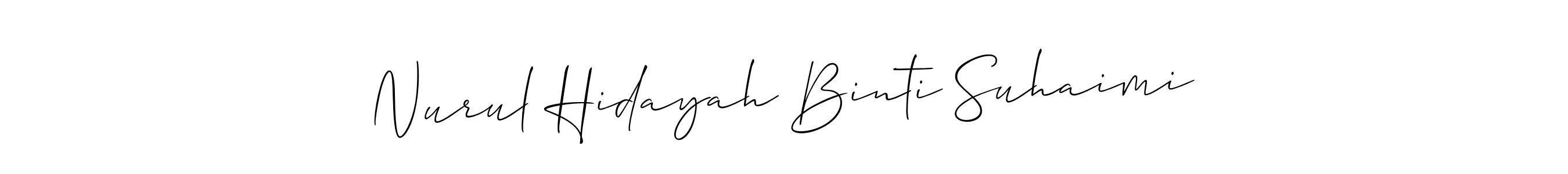 Also we have Nurul Hidayah Binti Suhaimi name is the best signature style. Create professional handwritten signature collection using Allison_Script autograph style. Nurul Hidayah Binti Suhaimi signature style 2 images and pictures png