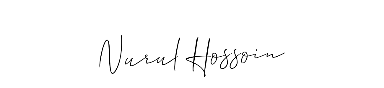 Make a beautiful signature design for name Nurul Hossoin. With this signature (Allison_Script) style, you can create a handwritten signature for free. Nurul Hossoin signature style 2 images and pictures png