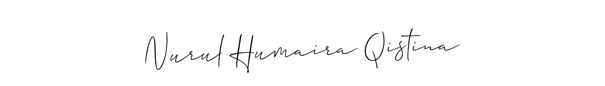 Design your own signature with our free online signature maker. With this signature software, you can create a handwritten (Allison_Script) signature for name Nurul Humaira Qistina. Nurul Humaira Qistina signature style 2 images and pictures png