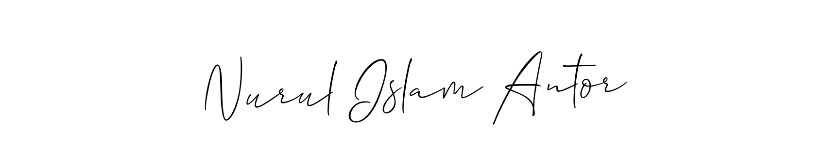 Design your own signature with our free online signature maker. With this signature software, you can create a handwritten (Allison_Script) signature for name Nurul Islam Antor. Nurul Islam Antor signature style 2 images and pictures png