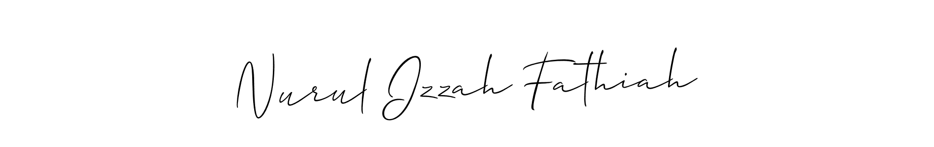 How to make Nurul Izzah Fathiah signature? Allison_Script is a professional autograph style. Create handwritten signature for Nurul Izzah Fathiah name. Nurul Izzah Fathiah signature style 2 images and pictures png