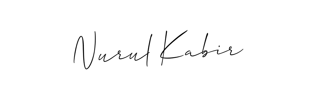 Use a signature maker to create a handwritten signature online. With this signature software, you can design (Allison_Script) your own signature for name Nurul Kabir. Nurul Kabir signature style 2 images and pictures png