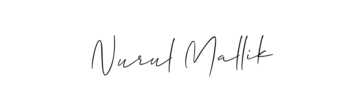 How to make Nurul Mallik name signature. Use Allison_Script style for creating short signs online. This is the latest handwritten sign. Nurul Mallik signature style 2 images and pictures png